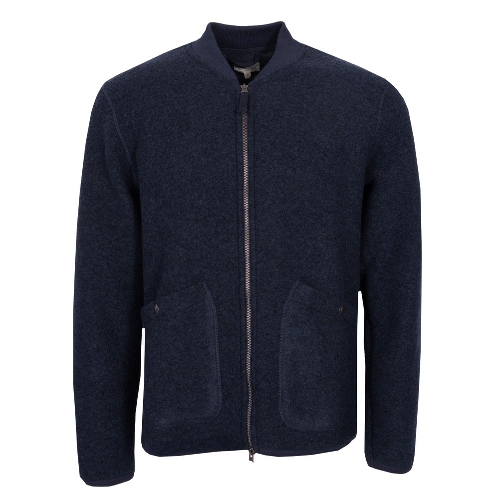Hartford Full Zip Wool Bomber - Mens in Navy Size Large